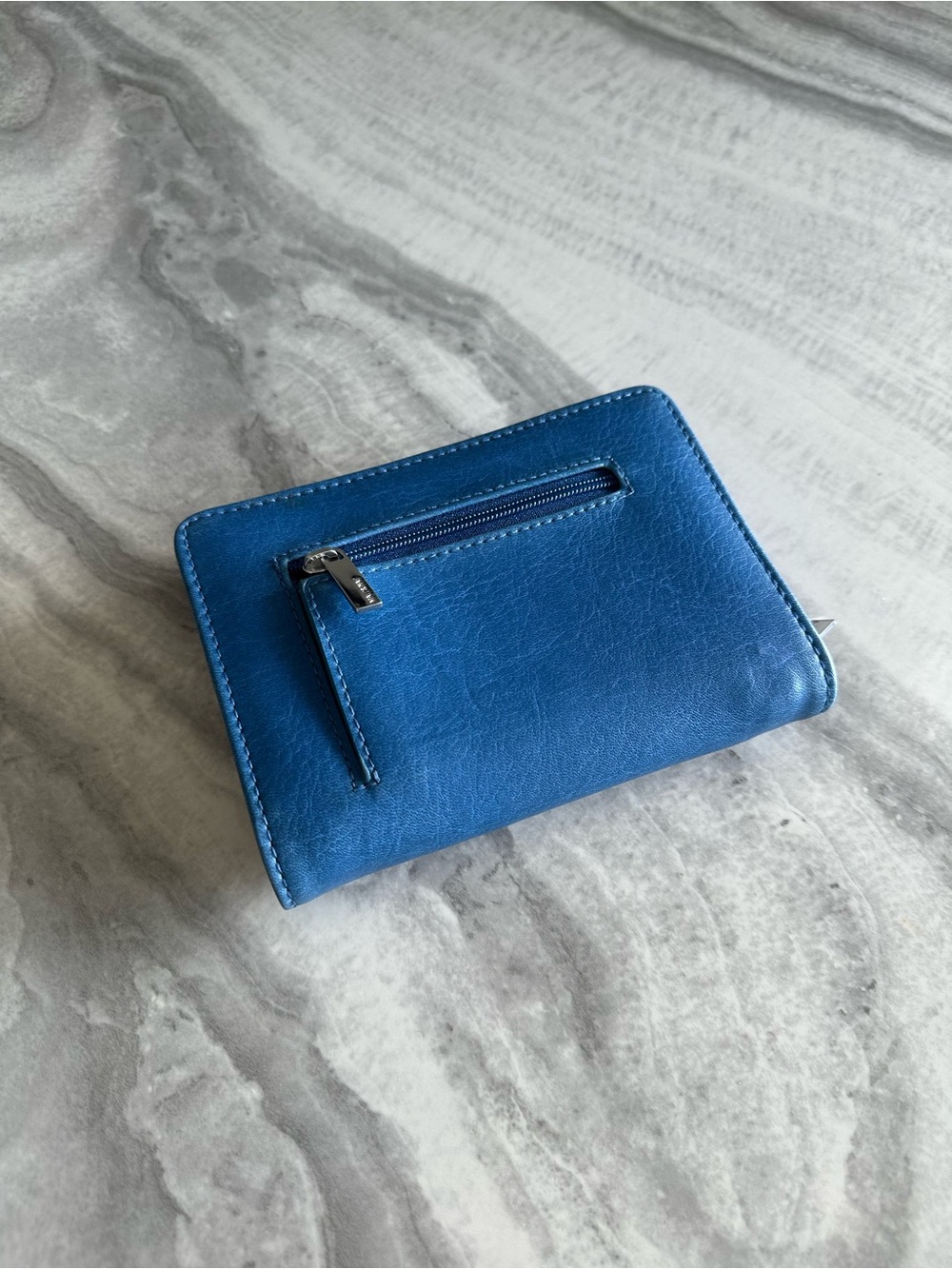Matt & Nat Blue Compact Zip Wallet - Picture 3 of 10
